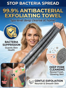 Bath Towel Exfoliating Body Scrubber/Deep Clean Antibacterial Bath Towel For Men Women Teens/Skincare/Travel Shower Use/Reduce Skin Issues