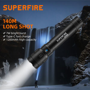 SUPERFIRE GTS6 powerful flashlight with long battery life portable rechargeable torch light camping outdoor emergency lantern