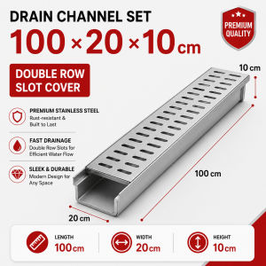 Heavy Duty Resin Drainage Gutter with Stainless Steel Grating for Driveway Garage Outdoor