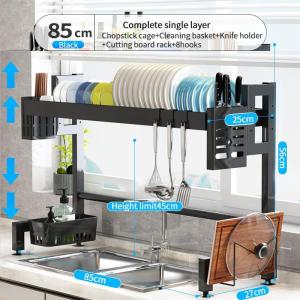 Adjustable Sink Rack Stainless Steel Kitchen Organizer Rack Dish Drainer Racks Rak Pinggan Mangkuk