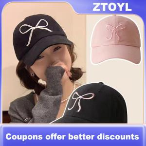 【ZTOYL】 Sweet Bowknot Baseball Cotton Adjustable Snapback Hat Spring Autumn Embroidery Womens Cap Outdoor Casual Sun Hat Visors Hat