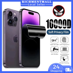 【✅SG READY STOCK】RICHMENTMALL 10000D iPhone16 Pro Max Anti Spy Privacy Hydrogel Film Screen Protector for  IPhone 15 Pro Max 15 Plus 14 13 Mini 13 Pro Max 12 11 X XS Max XR 8 7 Plus SE 2020 SE3 2022 Hydrogel Film Spy Privacy Protective Screen Protector
