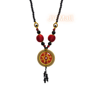 Kalung Fashion Etnik Handmade Aksesoris Wanita Hijab NonHijab Modern Mote Kayu Ukir