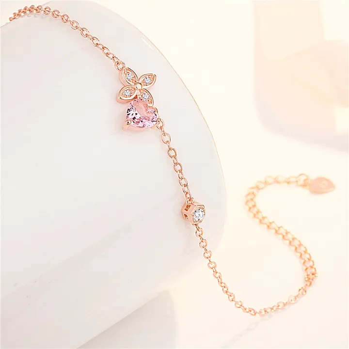 SSA%20Korean%20Sier%20Clover%20Bracelet%20Heart%20Shape%20Dia%20Peach%20Pollen%20Crystal%20Charm%20Bangle%20Women%20Girls%20Jewelry%20Gift%20-%20Image%204