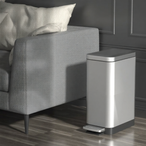 HS | Home Stainless Steel With Lid Pedal Large Trash Can