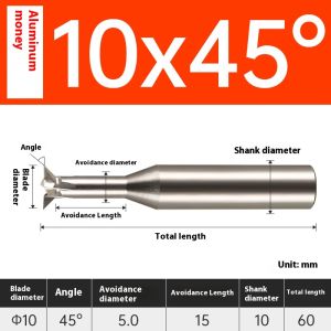 XJL Dovetail Groove Carbide End Mill HRC55 Angle 45° And 60° Dovetail Milling Cutter For Aluminum And Steel CNC Cutting Tools