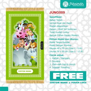 Sajadah Anak Motif Hewan Sublimasi untuk Sholat - Bahan Taslan Multifungsi