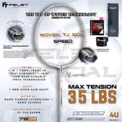 RAKET BADMINTON BULUTANGKIS FELET TJ 1000 POWER SPEED CONTROL TJ1000