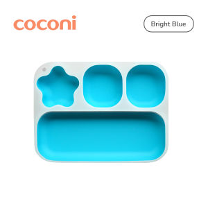 COCONI StarNibble Plate with Suction | Piring Makan Anak Bayi Silikon Sekat dan Perekat BPA FREE FOOD GRADE