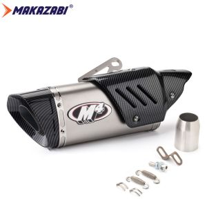 ท่อไอเสียรถจักรยานยนต์แบบสากลหนีท่อไอเสียพ้นผ้าพันคอปรับเปลี่ยนได้ M4กระป๋องปลายท่ออเนกประสงค์สำหรับ Mt07 Rc390 Zx6r R6 Cb400 GSX-S750 Gsx Adv150 CBR1000 Z900นินจา400เป็นต้น