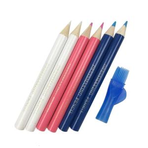 6Pieces Sewing Fabric Pencils for Fabric Tracing Quilting Erasable Sewing Mark Pencil Tailors Pencils with Brush Covers