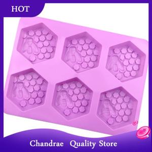 [Chandrae] แม่พิมพ์ซิลิโคนทำสบู่3D 6ชิ้นแม่พิมพ์ซิลิโคนรูปผึ้งทำด้วยมือแม่พิมพ์สบู่แฮนด์เมดแบบทำมือแม่พิมพ์เค้กรังผึ้งโฮมเมด