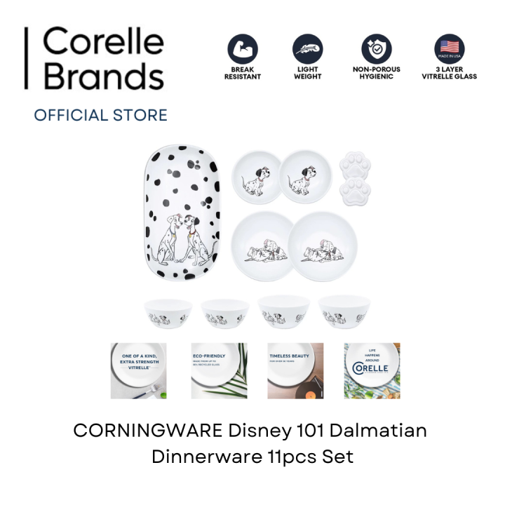 CORNINGWARE Disney 101 Dalmatian Dinnerware 11pcs Set 11-Piece
