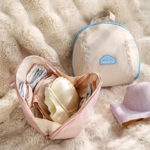 กระเป๋าเก็บของรูปทรงกึ่งบอลสําหรับเดินทาง ถุงเก็บชุดชั้นในและชุดชั้นในแบบพกพาสามในหนึ่งเดียว