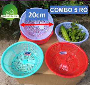 COMBO 5 Rổ Nhựa Duy Tân MINI 20 CM - Rổ Nhựa Tròn Đựng Rau