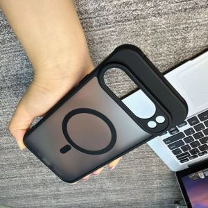 Màu đen mờ cho vỏ điện thoại từ tính Magsafe cho Google Pixel 10 9 8 7 6 Pro XL 10A 9A 8A 7A 6A HD Vỏ chống sốc trong suốt
