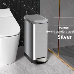 10L/20L Square stainless steel trash can pressure ring double trash bin for bathroom/kitchen/hotel