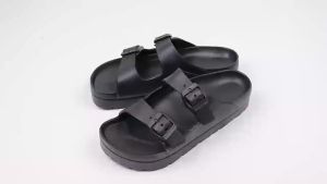 2026 Summer New Fashionable Durable Double Buckle Slippers For Outdoor Wear Thick-Soled Non-Slip Double Buckle Height-Increasing Casual Sandals