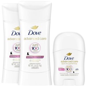 Dove Antiperspirant Deodorant for Women Clear Finish 2-Pack + Travel-Size – No White Marks Pro-Ceramide Technology Vegan & Cruelty-Free