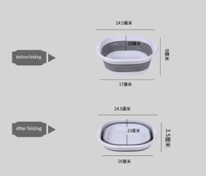 1Pcs Multipurpose Foldable Collapsible Washbasin Lightweight Portable Basin Collapsi