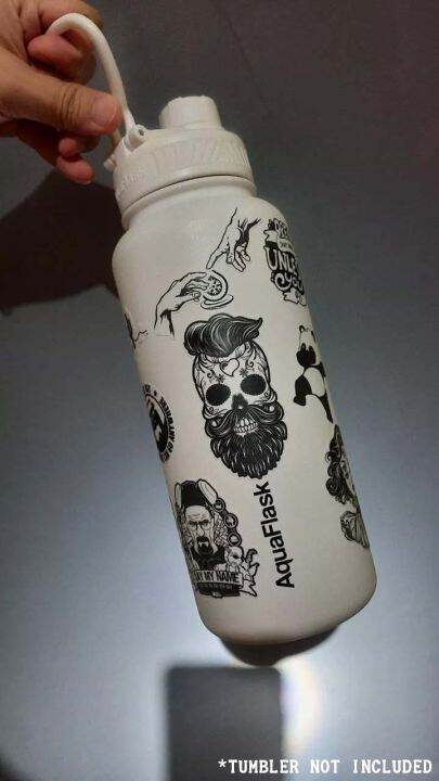 Black hydro sales flask with stickers