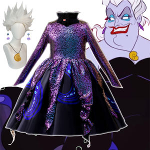 Mermaid Witch Ursula Costume Halloween Cartoon Octopus Fantasy Outfits Child Evil Role Disguise Clothes Stage Performance Sets