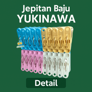 Yukinawa jepitan baju isi 20 pcs capit jemuran pakaian laundry clip kuat