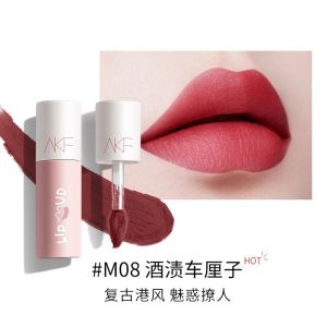 AKF Lip Mud Lipstick Red Lipstick Cheek Dual purpose Durable and Affordable Spring/Summer Lip Glaze Soft Mist Matte Lipstick Official Genuine Lipstick