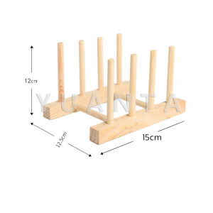 Yuanta ที่วางถ้วยชาม ในครัว บนโต๊ะอาหาร วัสดุไม้เนื้อแข็ง dish drying rack