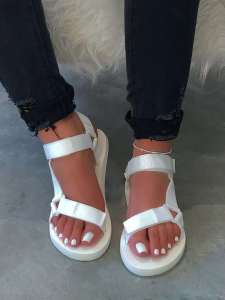 [Free Shipping] New Summer Korean-Style Versatile Soft-Soled Platform Sandals With Velcro Straps For Women