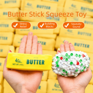 DENLUN Crispy Sound Butter Stick Squishy Shapable Hand Relax Crunchy Squeeze Toy Boys Girls Handmade Blocks Filled Squishy Kids Adults