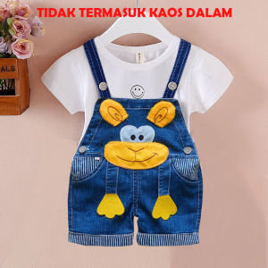 Baju Bayi Overall Tali Monyet Motif Hewan Model Jean