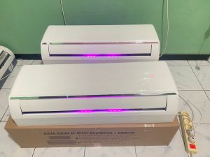 KIPAS AC 2PK MENGGUNAKAN REMOT DENGAN TIGA KECEPATANSUDH FREE LAMPU DAN BRAKET