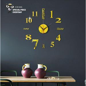 40*40cm 3D Wall Clock Round Frameless Clocks Big Size Living Room Home Office DIY Easy To Paste Decoration Modern Clock Decor Gift