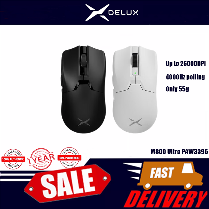 Delux M Ultra Paw Bluetooth Gaming Mouse Dpi Max Rgb Wireless Mouse Gaming