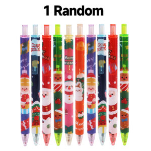 【88HomeStore】1/5Pcs Christmas Pen Black Pressing Gel Pen Cute Santa Claus Elk Snowman Pattern School Office Writing Signature Pens