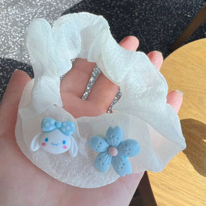 Cinnamoroll Hair Tie 🎀 玉桂狗大肠圈发圈 Getah Rambut Comel Skrunci Kartun Bulu Biru Gaya Jepun Blue Bun Head Scrunchies Rope