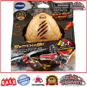 VTech Switch & Go Hatch & Roaaar Egg T-Rex Racer / Pterodactyl Chopper / Triceratops Race Car (100.0% Original)