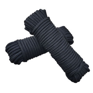 Multi-Size Black Nylon Braided Clothesline for Outdoor Drying - 10/20/30/40/50M 6/8/10mm Diameter