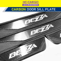 HC CARGO Perodua Bezza OEM CARBON Design Door Side Sill Panel Silver Logo CARBON SCUFF PLATE KICKING PLATE. 