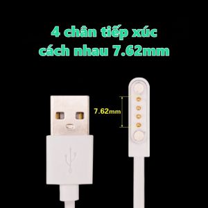 Cáp sạc cho đồng hồ thông minh - phù hợp với hầu hết smartwatch chân sạc từ tính tiếp xúc - hàng mới bóc máy từ xưởng