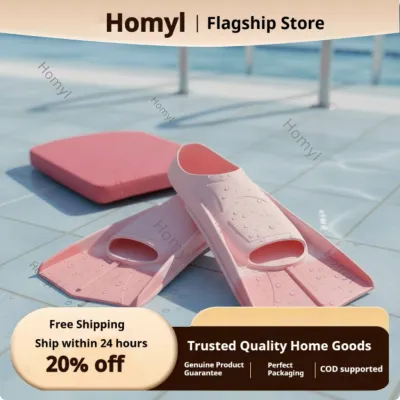 Homyl Anti-Slip Bottom Silicone Swim Fins Ergonomic Fit Training Fins Long-Lasting Short Swim Flippers Speed Enhancement for Front Crawl Breaststroke