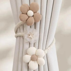 PRIMEPICKGLOBAL 1 PCS Flower Shape Curtain Buckle Twist Bough Rope No Punching Curtain Tie Backs Cute Bedroom Curtain Holder Living Room