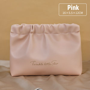 Shrapnel Wrinkled Storage Bag Mouth Red Cosmetic Key Headset Sundry Cable Portable Mini Travel Lipstick Bag Cosmetic Storage Bag