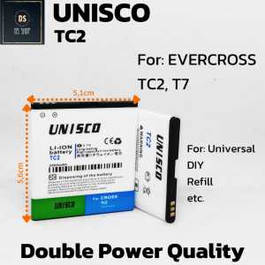 Baterai HP Evercross TC2 Batre Cross T7 Batrai Original Ori OEM Battery Batre EverCoss Double Power UNISCO Kualitas BAGUS !!!