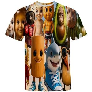 [Local Stock] HBESTY Halloween Christmas New Brr Brr Patapim T Shirt Funny Italian Brainrot Meme Graphic T-shirt Men Women Summer T-shirts Tops Streetwear Baggy Tee