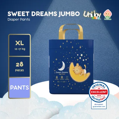 Unijoy Sweet Dreams Diaper Pants Soft & Leak-Free Jumbo Pack - XL 28 pads