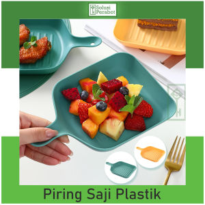 Piring Saji Plastik Gagang / Wadah Plate Handle / Pan Baking Tray