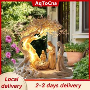 [COD] AqToCna Ship within 24 hours 2D Flat Acrylic Nativity  Birth Scene Ornament Tabletop Decoration Christmas Desk