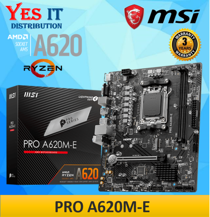 MSI PRO A620M-E mATX AMD A620 DDR5 Motherboard Only | Lazada